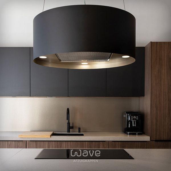 Wave Design eiland-afzuigkap boven kookeiland