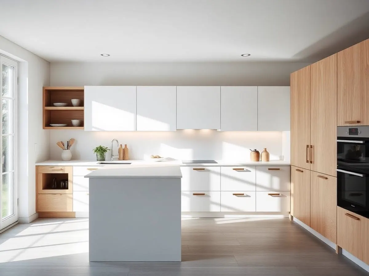Moderne keuken met greeploze fronten, vergelijkbaar met projecten in Houten